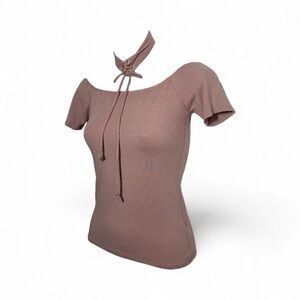 Heart & Hips Mauve Off-Shoulder Tunic